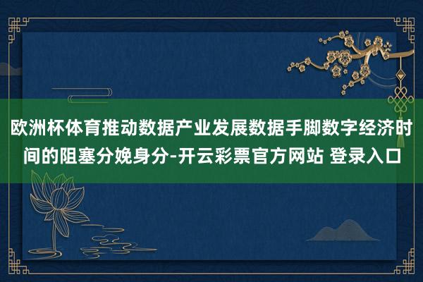 欧洲杯体育推动数据产业发展数据手脚数字经济时间的阻塞分娩身分-开云彩票官方网站 登录入口