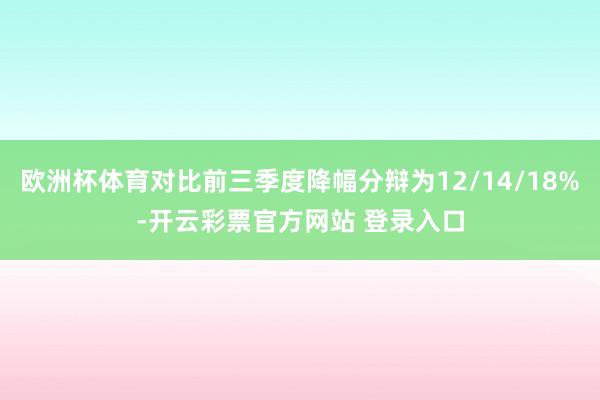 欧洲杯体育对比前三季度降幅分辩为12/14/18%-开云彩票官方网站 登录入口