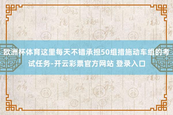 欧洲杯体育这里每天不错承担50组措施动车组的考试任务-开云彩