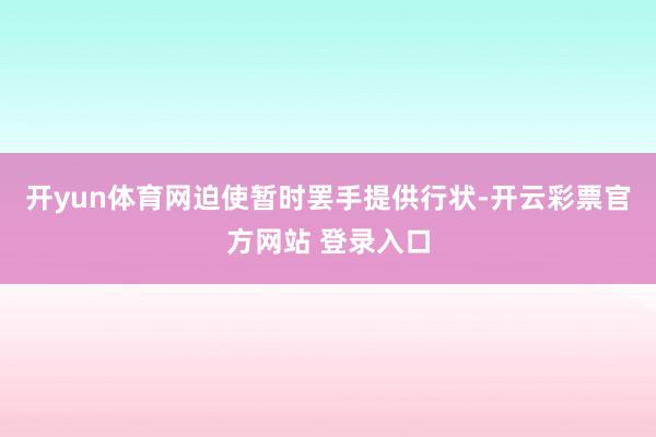 开yun体育网迫使暂时罢手提供行状-开云彩票官方网站 登录入