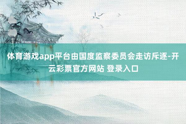 体育游戏app平台由国度监察委员会走访斥逐-开云彩票官方网站