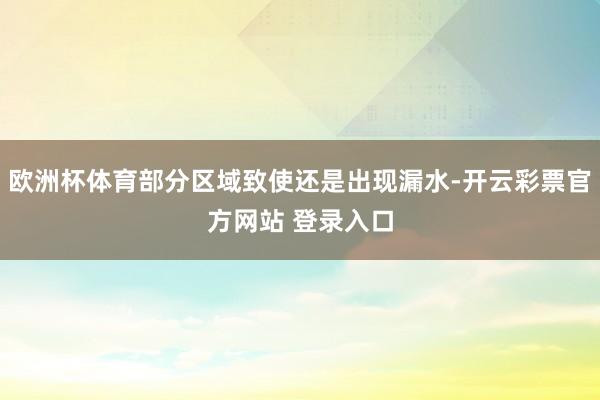 欧洲杯体育部分区域致使还是出现漏水-开云彩票官方网站 登录入