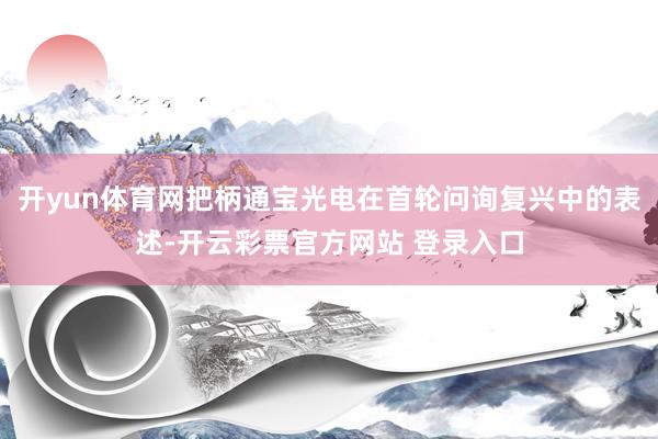 开yun体育网把柄通宝光电在首轮问询复兴中的表述-开云彩票官